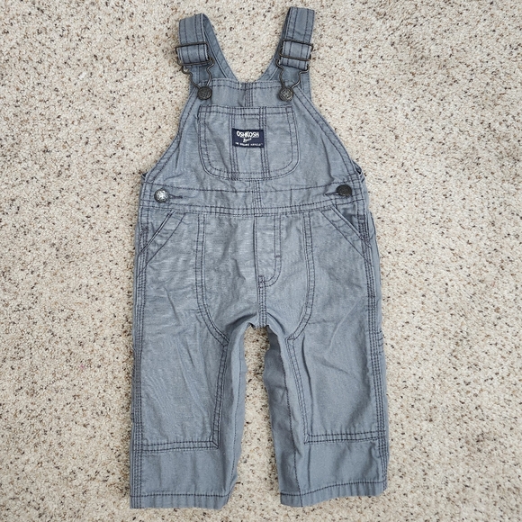 OshKosh B'gosh Charcoal Baby Overalls - Picture 1 of 4